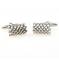 Thick Silver Block Cut Grove Design Cufflinks1.jpg